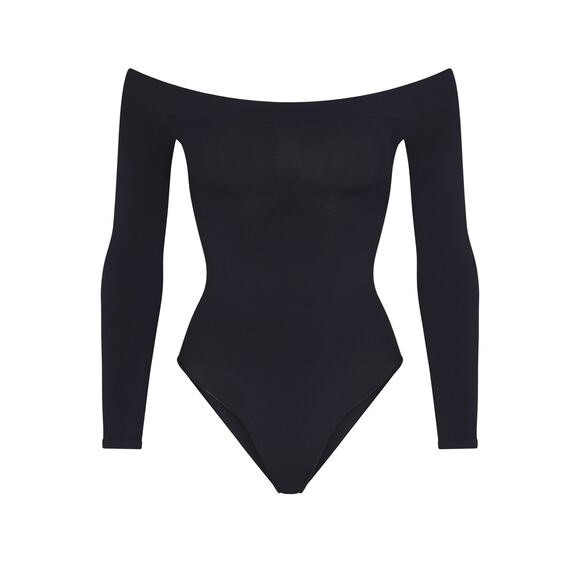 SKIMS Seamless Sculpt Off The Shoulder Bodysuit - M - Onyx - Picture 1 of 4